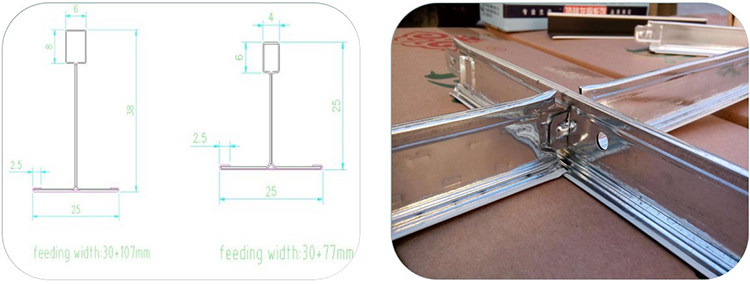 Ceiling metal T bar frame roll forming machine